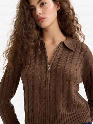 ژاکت زنانه قهوه ای دفکتو