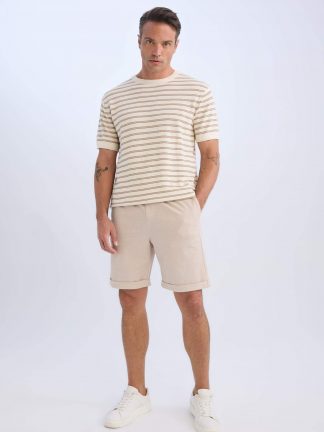 شلوارک مردانه بژ دفکتو