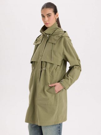 بارانی زنانه خاکی دفکتو