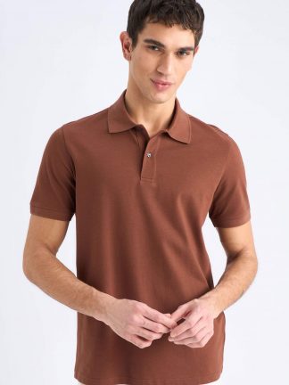 پولوشرت مردانه قهوه ای دفکتو