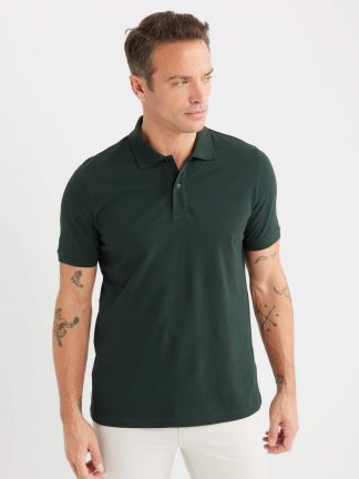 پولوشرت مردانه سبز تیره دفکتو