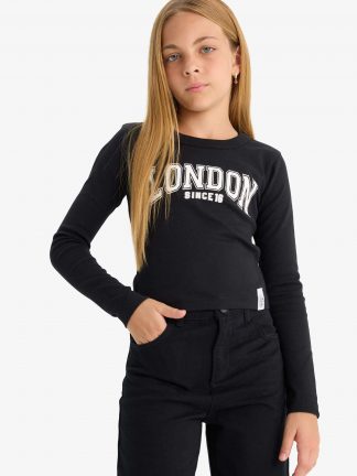 تی شرت دخترانه مشکی دفکتو