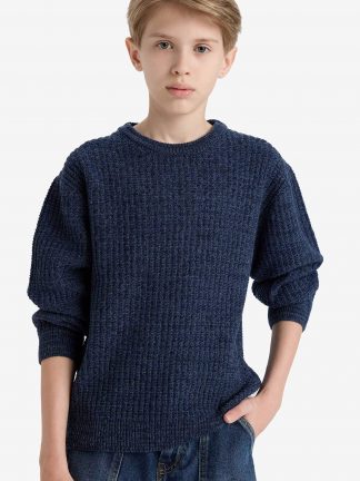 پلیور پسرانه سرمه ای دفکتو