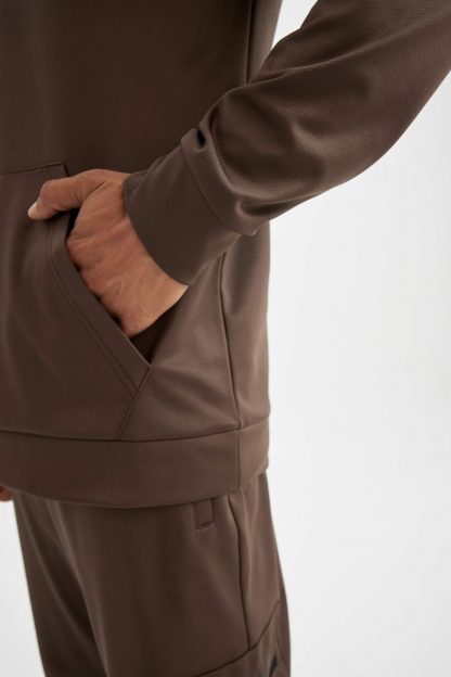 هودی مردانه قهوه ای روشن دفکتو