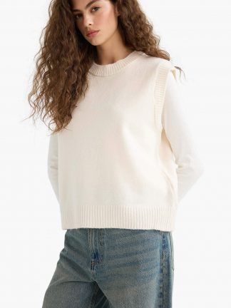 جلیقه زنانه بژ دفکتو