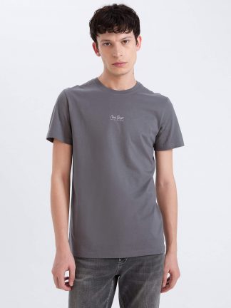 تی شرت مردانه خاکستری تیره دفکتو