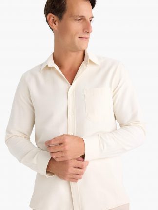 پیراهن آستین بلند مردانه بژ دفکتو