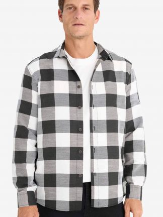 پیراهن آستین بلند مردانه مشکی دفکتو