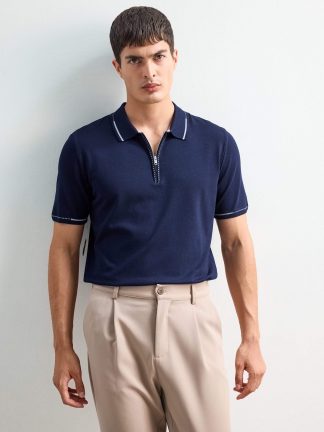 پولوشرت مردانه سرمه ای دفکتو