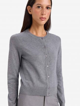 ژاکت زنانه خاکستری روشن دفکتو