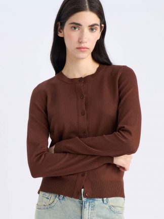 ژاکت زنانه قهوه ای دفکتو