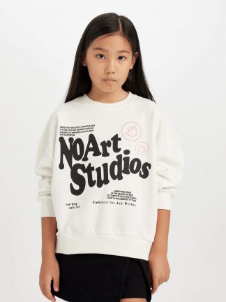 سویشرت دخترانه بژ دفکتو