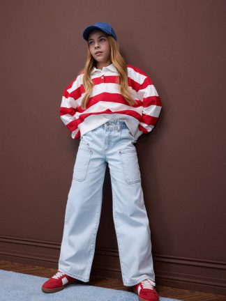 شلوار دخترانه آبی روشن دفکتو