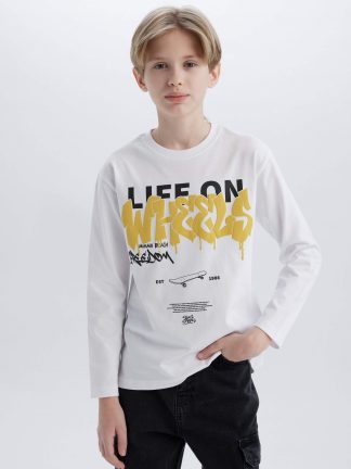 تی شرت پسرانه سفید دفکتو