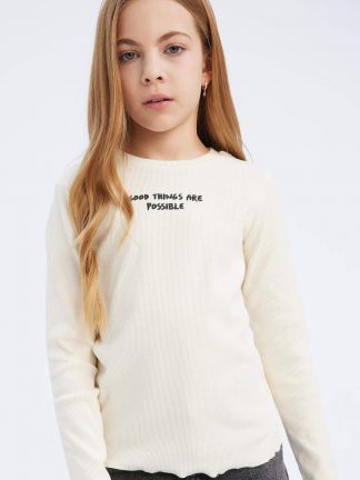 تی شرت دخترانه بژ دفکتو