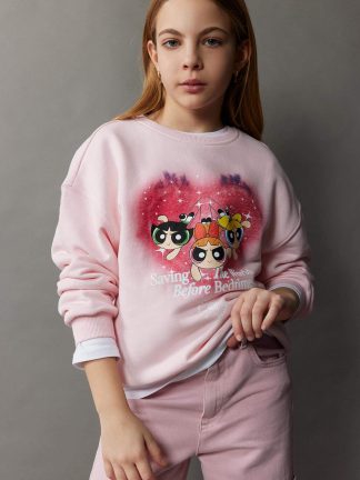 سویشرت دخترانه صورتی روشن دفکتو