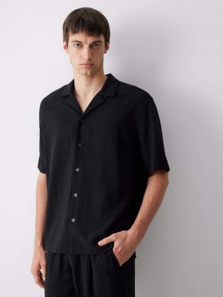 پیراهن آستین کوتاه مردانه مشکی دفکتو