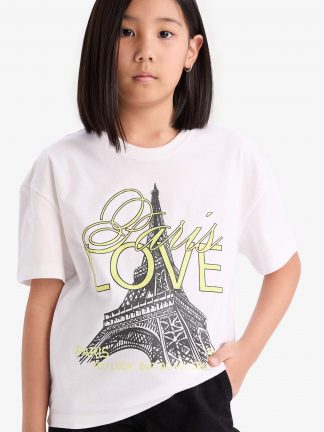 تی شرت دخترانه سفید دفکتو