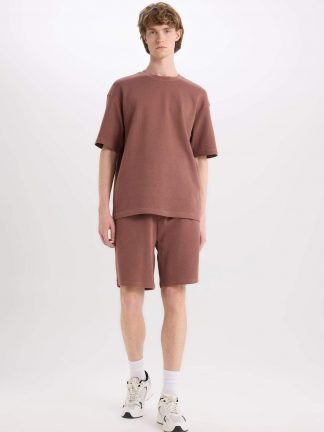 شلوارک مردانه قهوه ای روشن دفکتو