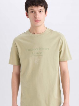 تی شرت مردانه خاکی روشن دفکتو