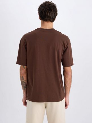 تی شرت مردانه قهوه ای دفکتو