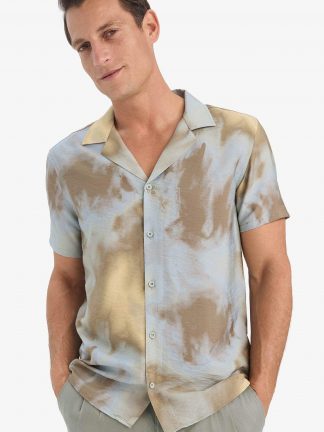 پیراهن آستین کوتاه مردانه آبی روشن دفکتو