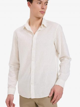 پیراهن آستین بلند مردانه بژ دفکتو