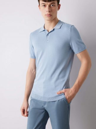 پولوشرت مردانه آبی دفکتو