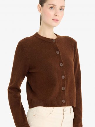 ژاکت زنانه قهوه ای دفکتو