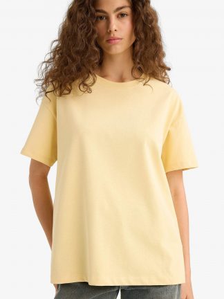 تیشرت زنانه زرد دفکتو