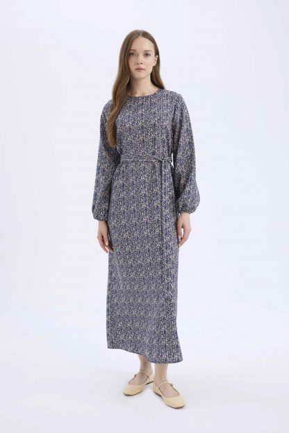 پیراهن زنانه سرمه ای دفکتو