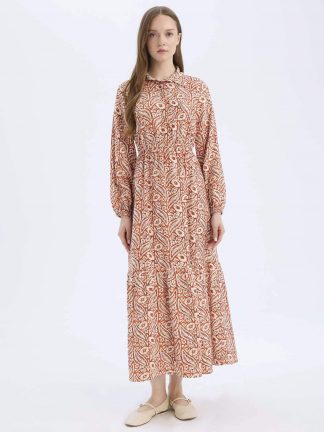 پیراهن زنانه نارنجی دفکتو