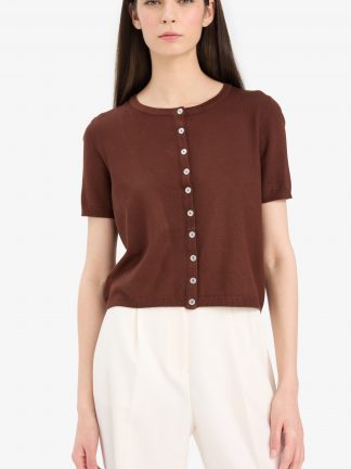 ژاکت زنانه قهوه ای دفکتو