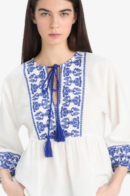بلوز زنانه آبی دفکتو