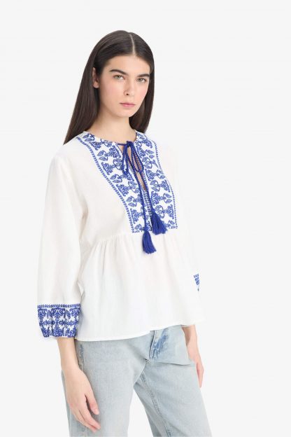 بلوز زنانه آبی دفکتو