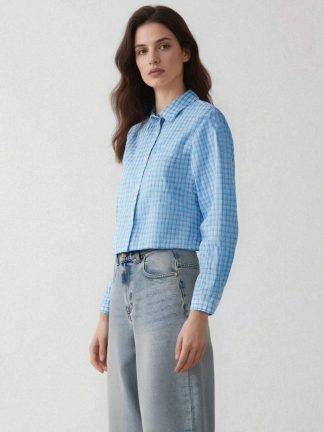 شومیز زنانه آبی دفکتو