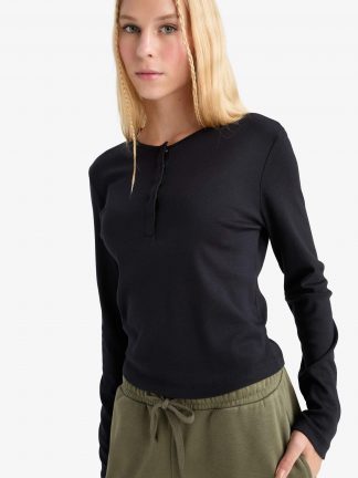 تیشرت زنانه مشکی دفکتو