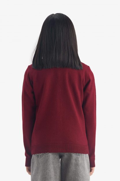 ژاکت دخترانه زرشکی دفکتو
