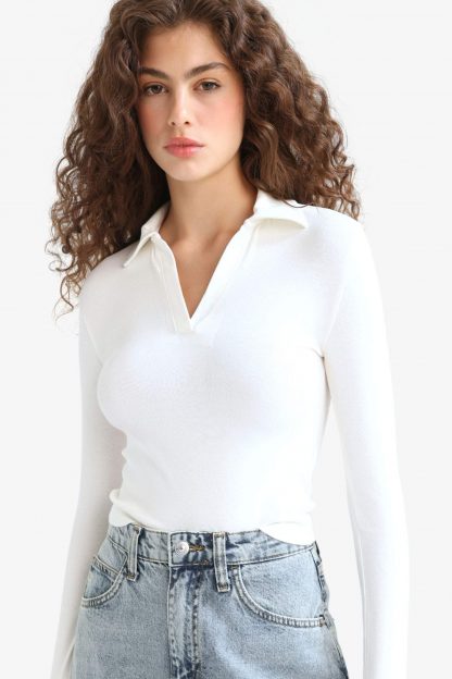پولوشرت زنانه سفید دفکتو