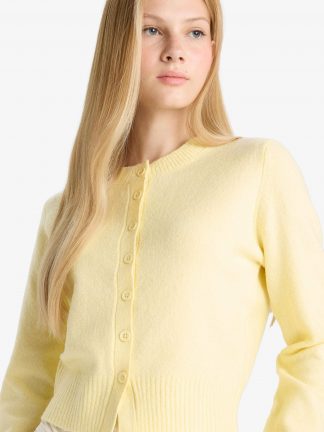 ژاکت زنانه زرد روشن دفکتو