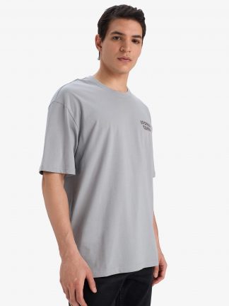 تی شرت مردانه خاکستری روشن دفکتو