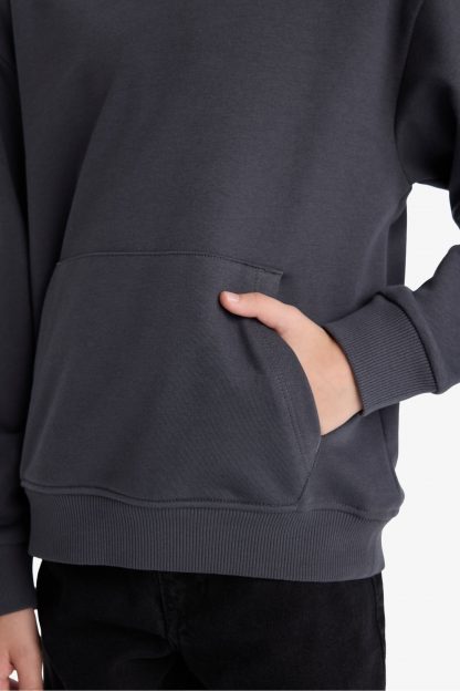 هودی پسرانه خاکستری تیره دفکتو