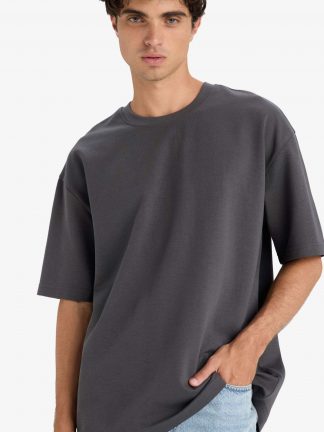 تی شرت مردانه خاکستری تیره دفکتو