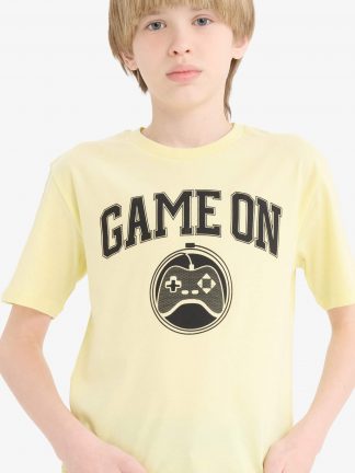 تی شرت پسرانه زرد روشن دفکتو