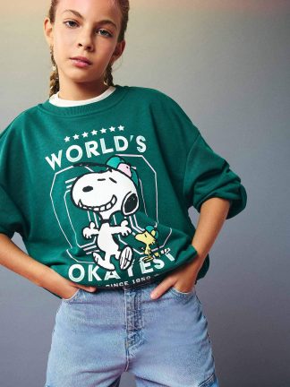 سویشرت دخترانه سبز تیره دفکتو