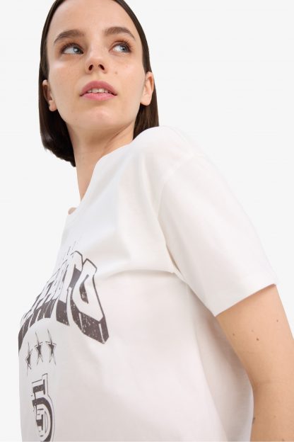 تیشرت زنانه سفید دفکتو