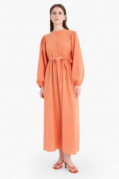 پیراهن زنانه نارنجی دفکتو