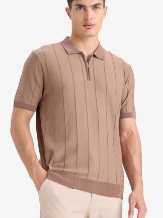 پولوشرت مردانه قهوه ای دفکتو