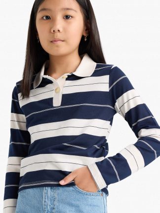 پولوشرت دخترانه سرمه ای دفکتو