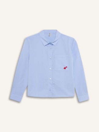 شومیز دخترانه آبی روشن دفکتو